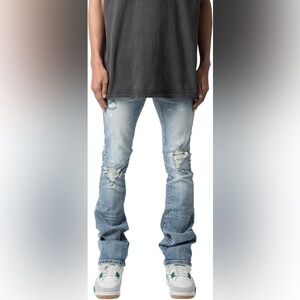 MNML X598 Skinny Stacked Denim - Blue - Blue   Size 31. Worn once.